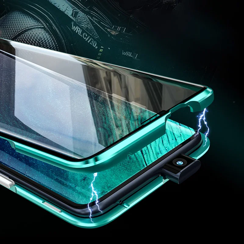 Защитный Магнитный чехол на весь корпус для Oneplus 7 Pro металлический бампер 360