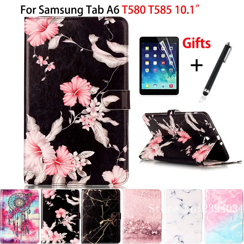 Чехол с мраморным рисунком для Samsung Galaxy Tab A A6 10 1 2016 T580 T585 T580N чехол книжка планшета