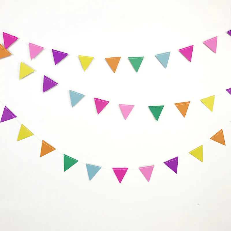 4 м длина треугольная бумажная Свадебная гирлянда украшения для дня рождения