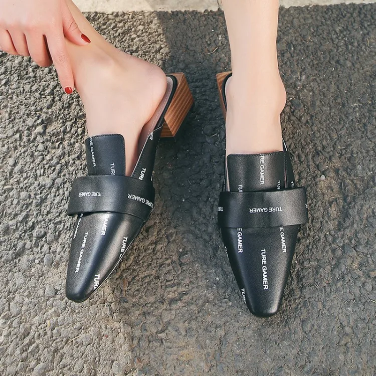 MLJUESE/женские шлепанцы из мягкой коровьей кожи летние пляжные сандалии черного