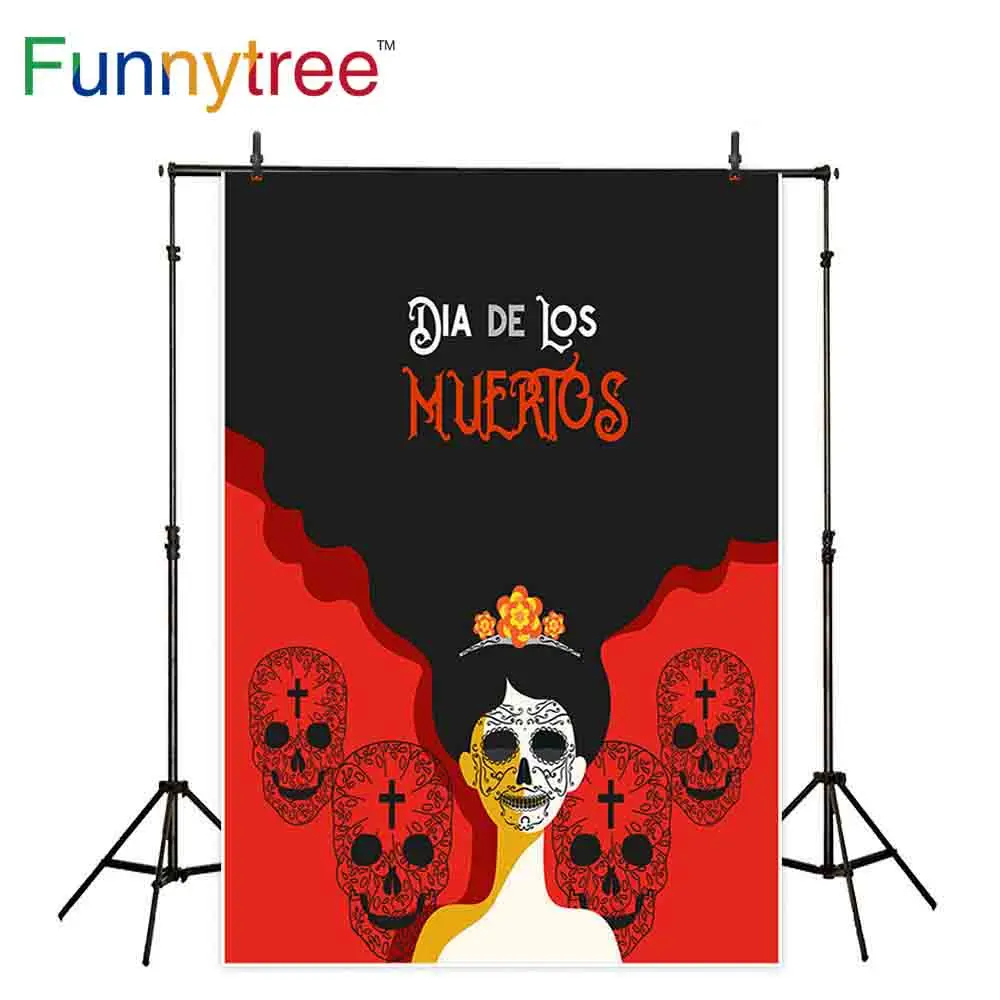 Фон для фотосъемки с темой Funnytree мексиканский диа де лос муэртос мертвая женщина