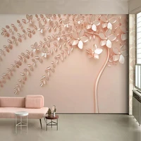 custom any size mural wallpaper 3d stereo rose golden relief tree fresco modern abstract living room tv bedroom art wall papers