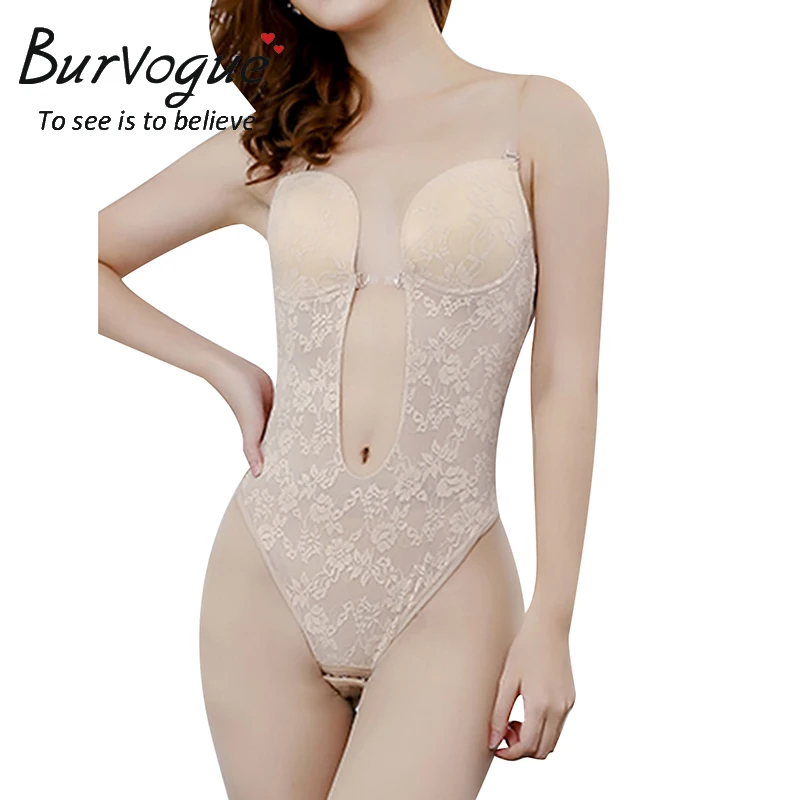 Burvogue сексуальное женское кружевное платье с открытой спиной Корректирующее