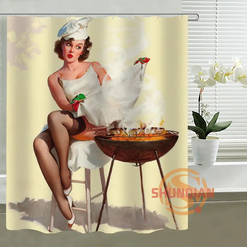 Лидер продаж! Персонализированная занавеска для душа Pin up Girl пользовательская