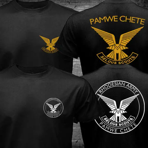 Футболка Rhodesian в Зимбабве с надписью Selous Scout Pamwe Chete Спецназ мужская повседневная