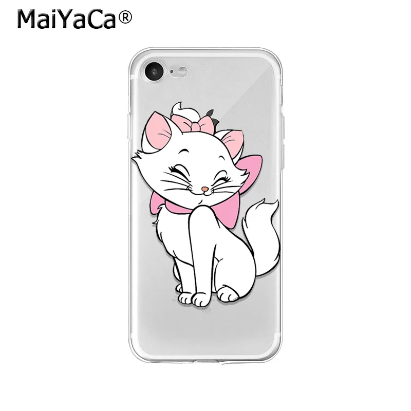 MaiYaCa розовый мультяшный аристократ Marie Cat TPU мягкий чехол для телефона Apple iPhone 8 7 6 6S