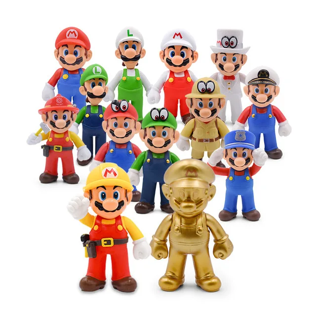 13 см Super Mario Bros Луиджи Марио Йоши коопа производитель Odyssey гриб toadettte ПВХ Фигурки
