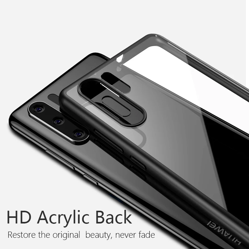 Чехол для Huawei P30 20 Pro чехлы P20 Lite мягкая силиконовая рамка + прозрачный акриловый