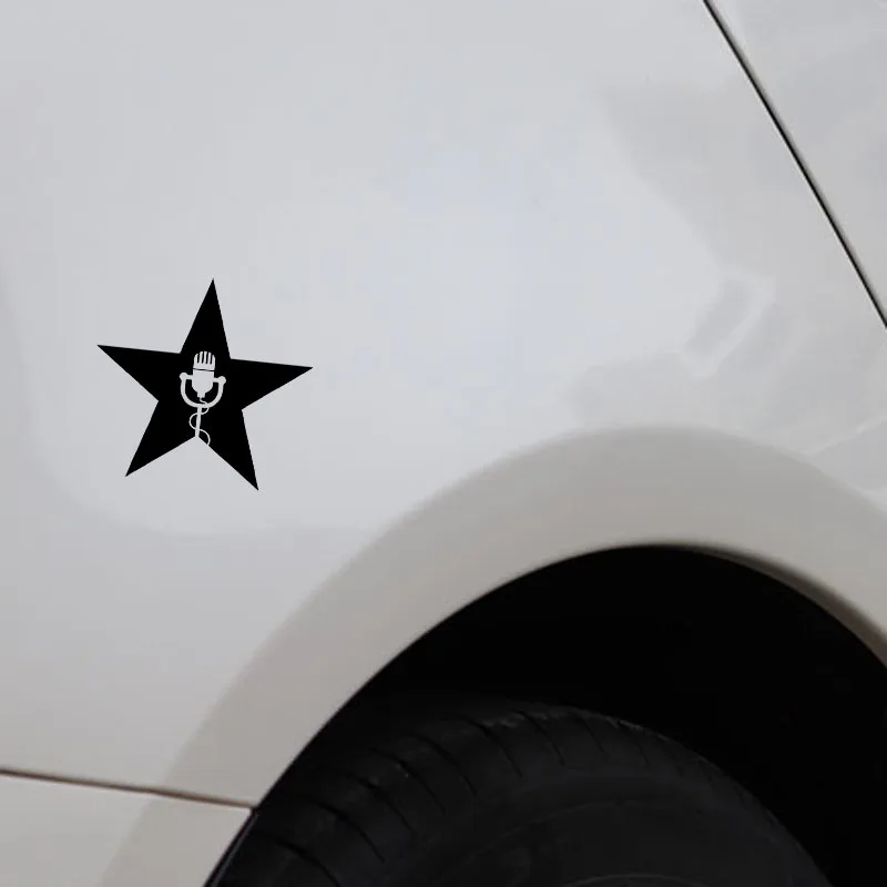 YJZT 12 6 см * виниловые наклейки на машину наклейка микрофон для караоке Star