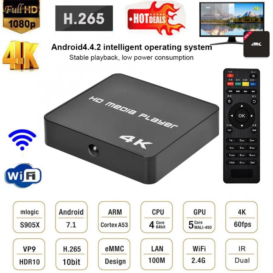 Ультра U диск жесткий диск HD 4K четырехъядерный цифровой ТВ приставка HDMI медиаплеер hdd медиаплеер