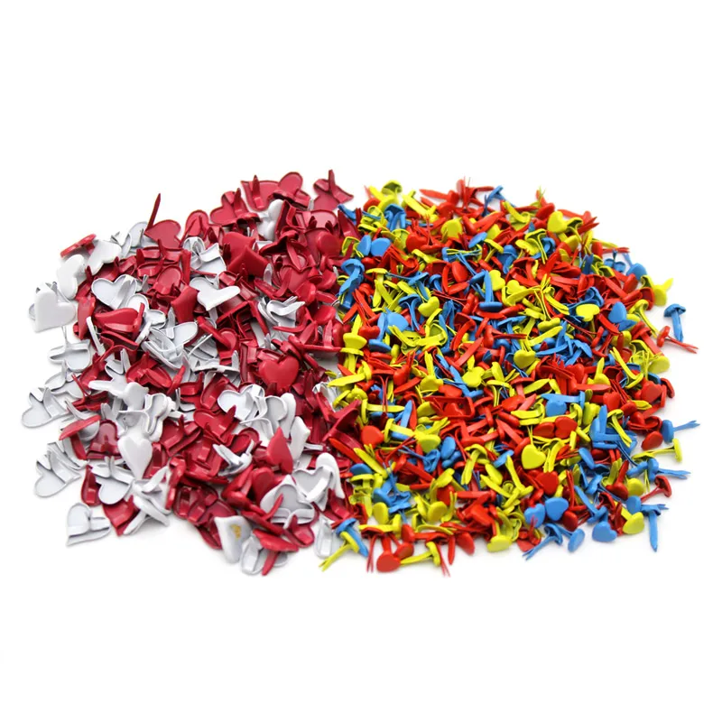 

100pcs/lot Random Mixed 2Type Metal Iron Brads For DIY Scrapbooking Embellishment Fastener Brad Metal Handcrafts Making LX262