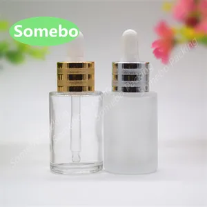 Пустой стеклянный флакон 30 мл, с белой крышкой, 1 унция, 30 мл, стеклянные бутылки для жидкости