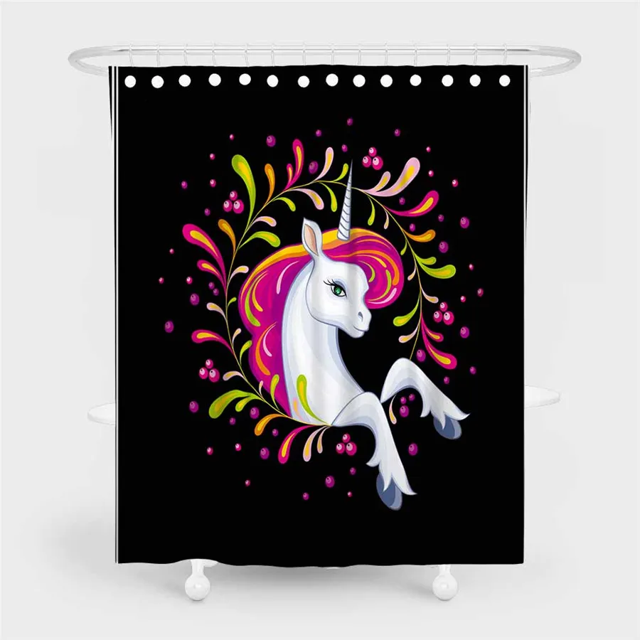 12 3D Beach Unicorn Shower Curtain Bathroom Waterproof Polyester Printing Curtains for Bathroom Shower - Цвет: 12