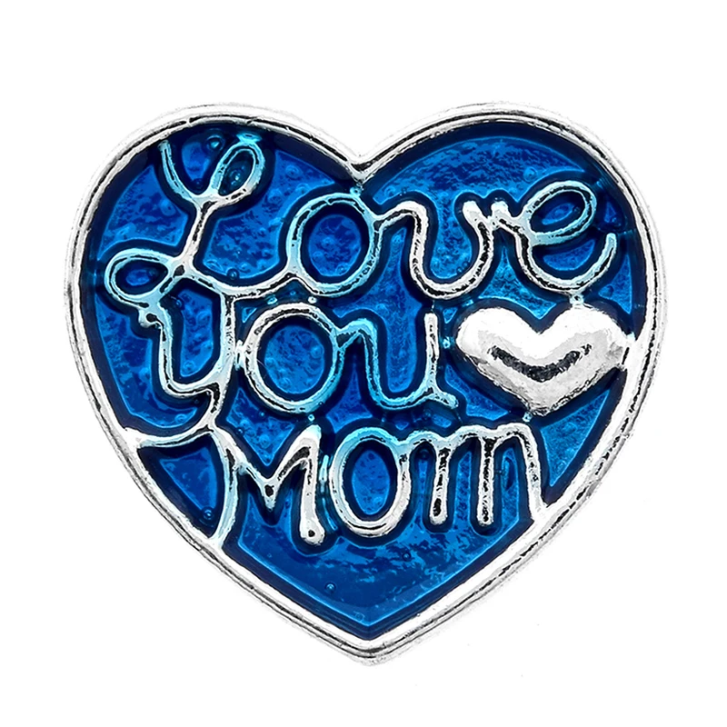 Модные украшения LOVE YOU MOM 18 мм Имбирные кнопки металлические медальоны для мам