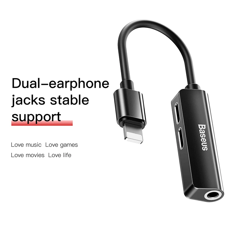 Baseus аудио Aux adaptador para for iphone Xs Max Xr 8X7 Plus OTG кабель Jack de 3 5 мм де auriculares carga