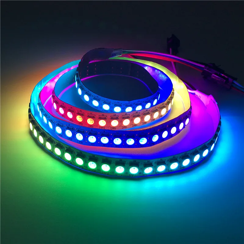 DC5V полноцветная WS2812B Светодиодная лента черный/белый PCB SMD5050 RGB WS2812 IC