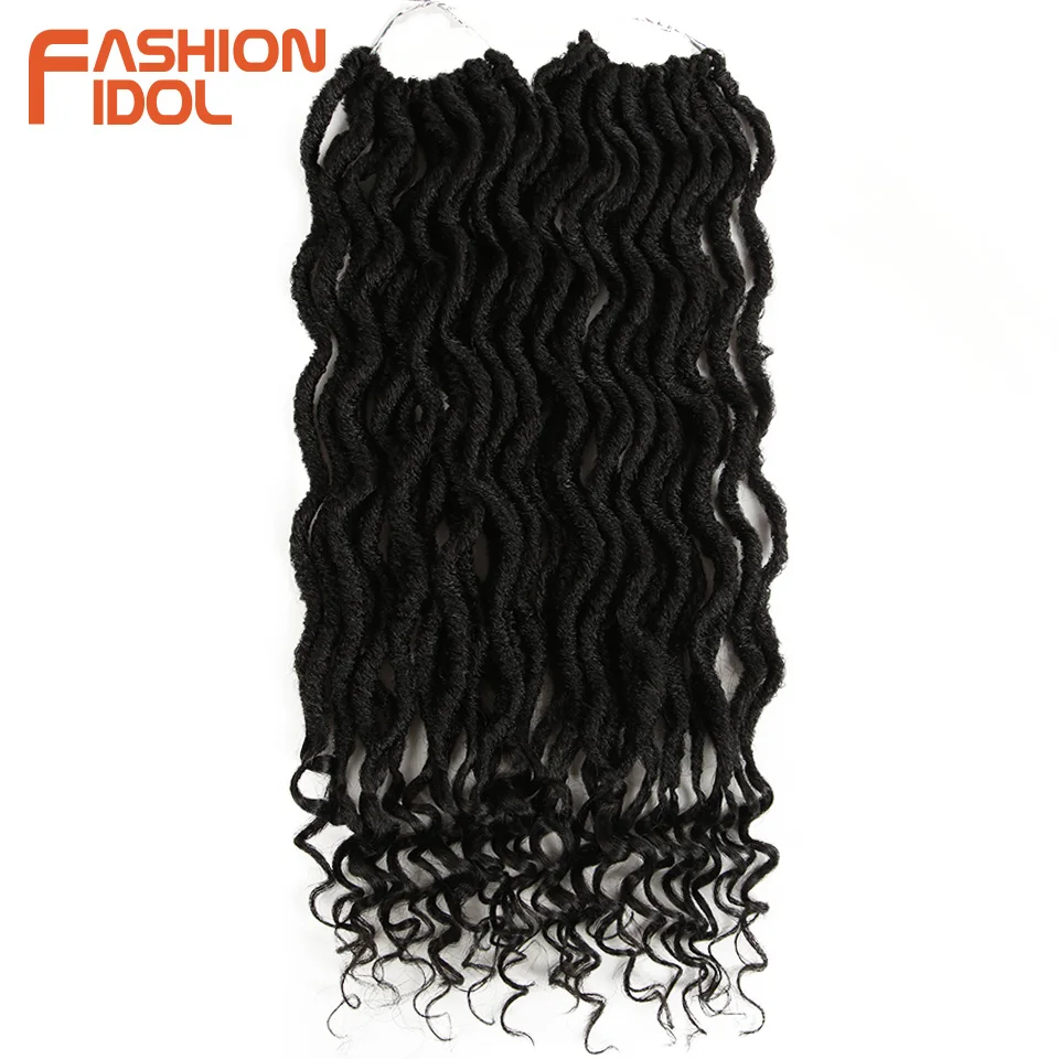 Мода IDOL Faux Locs Crotchet волосы для наращивания 20 дюймов вязанные крючком косички мягкие натуральные синтетические волосы Омбре синие коричневые волосы косички