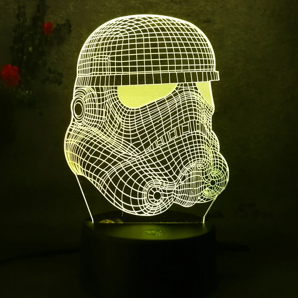 Новая 3D фигурка Звездные войны Белый воин RC игрушка иллюзия Лампа клон сила