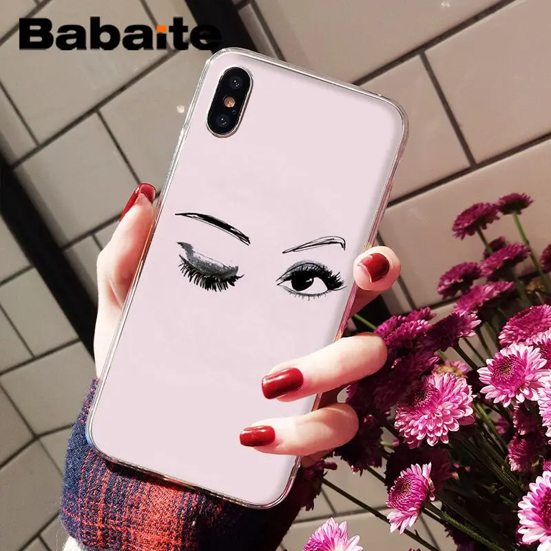 Babaite макияж ресниц губ DIY Роскошный Высокий протектор на конце чехол для iPhone 8 7 6 6S