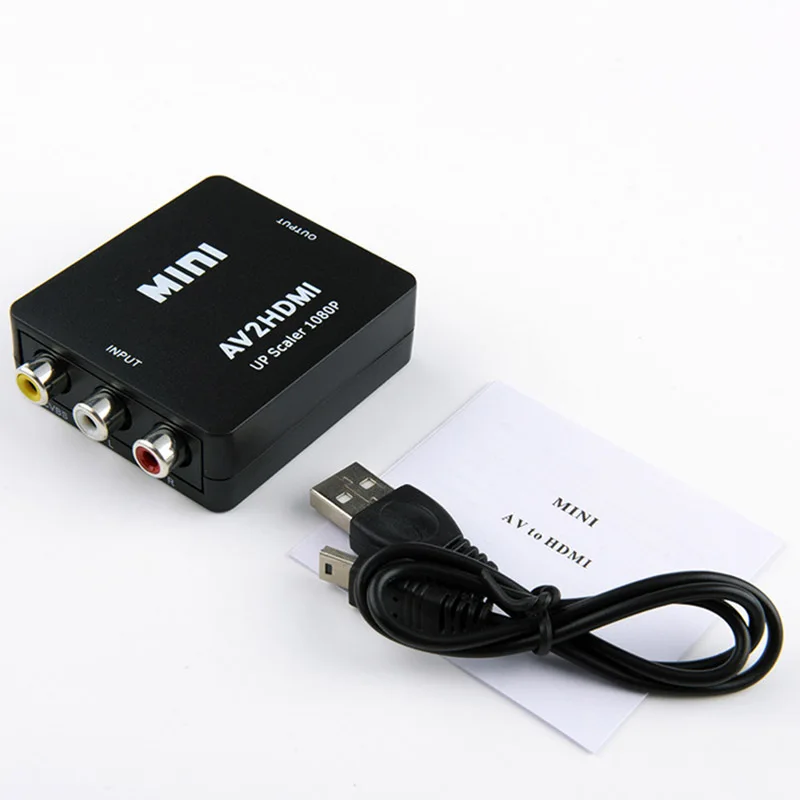 

Mini AV to Video Converter Box AV2 RCA CVBS to Adapter for HDTV TV DVDS Drop Shipping