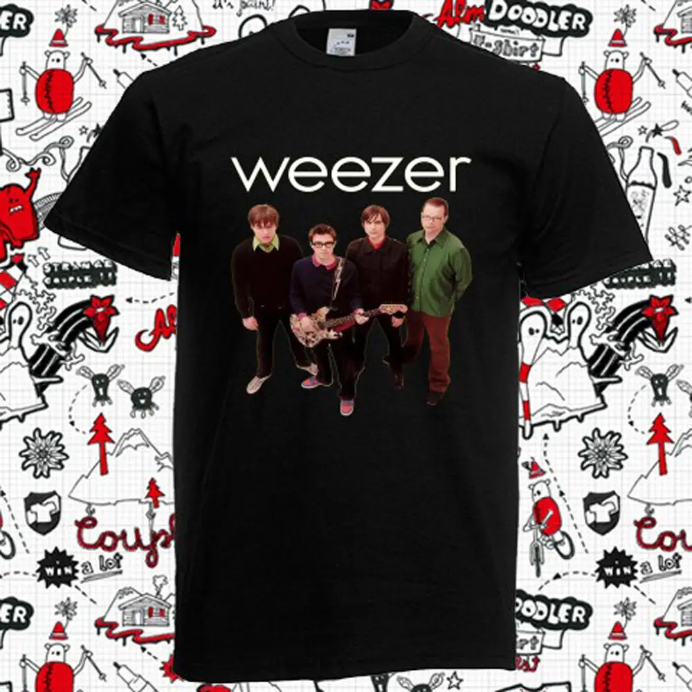 Новый Weezer рок группа Personels Мужская черная футболка Размер S до 3 XLFashion Футболка