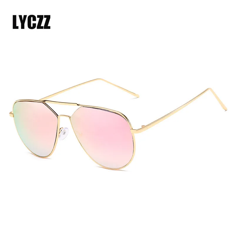 LYCZZ 2019 классы Авиатор солнцезащитные очки для женщин брендовая Дизайнерская