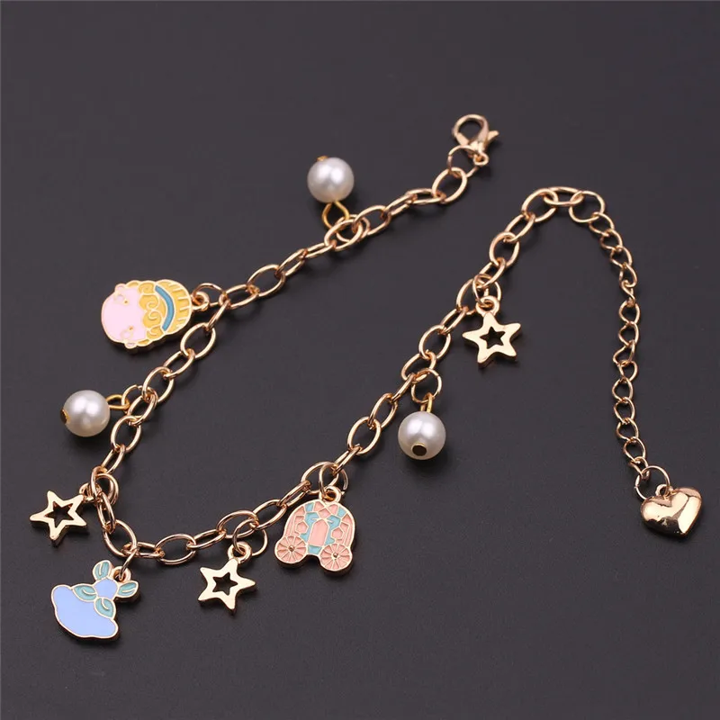 Сказочные сказки звезды сердце кулон браслеты аниме Золотая цепочка жемчуг
