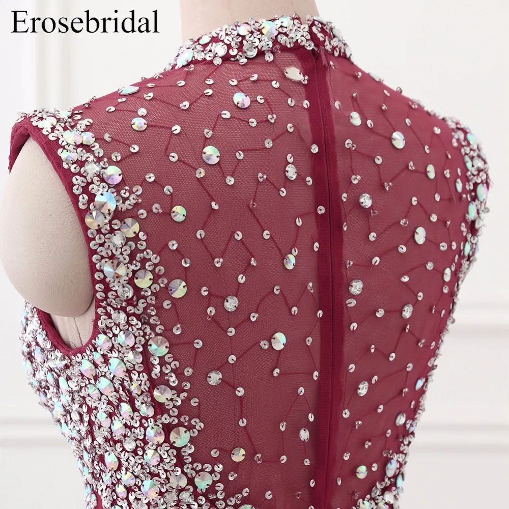 Женское вечернее платье с юбкой годе Erosebridal длинное роскошное бусинами и высоким