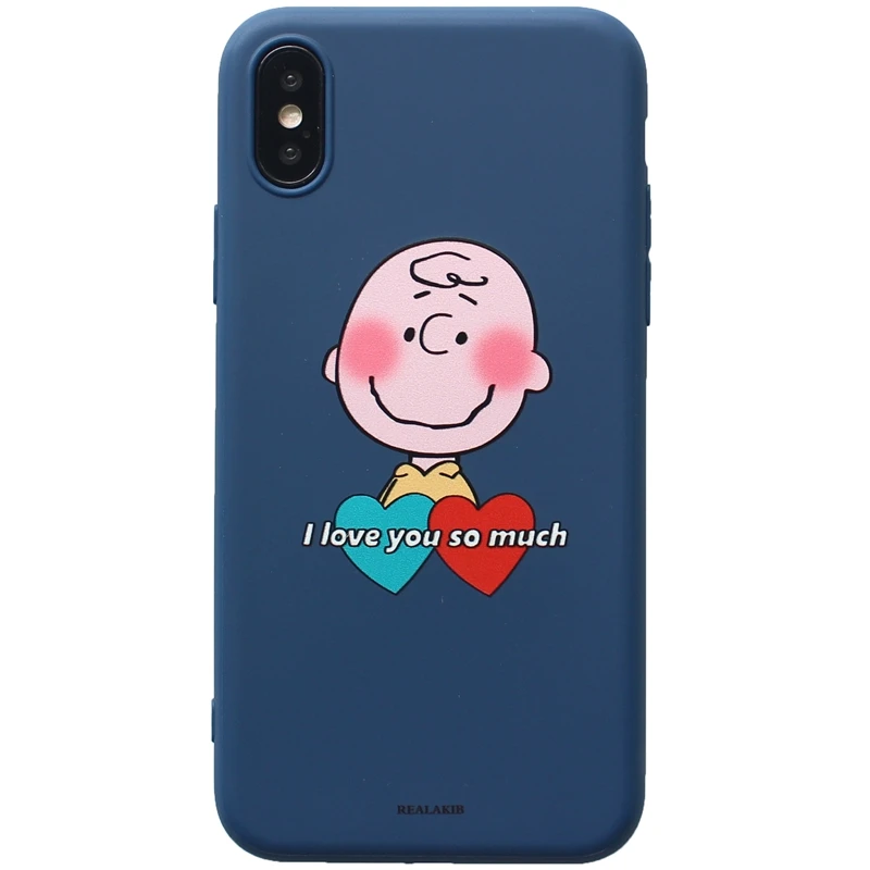 WOTP милый мультяшный парный Мягкий ТПУ чехол для телефона iPhone XS Max XR 6 6S 7 8 Plus X Мода