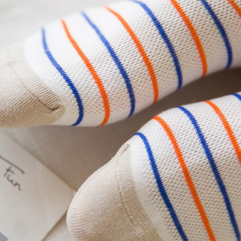 Всесезонные дышащие сетчатые женские носки Повседневные и удобные в полоску 5