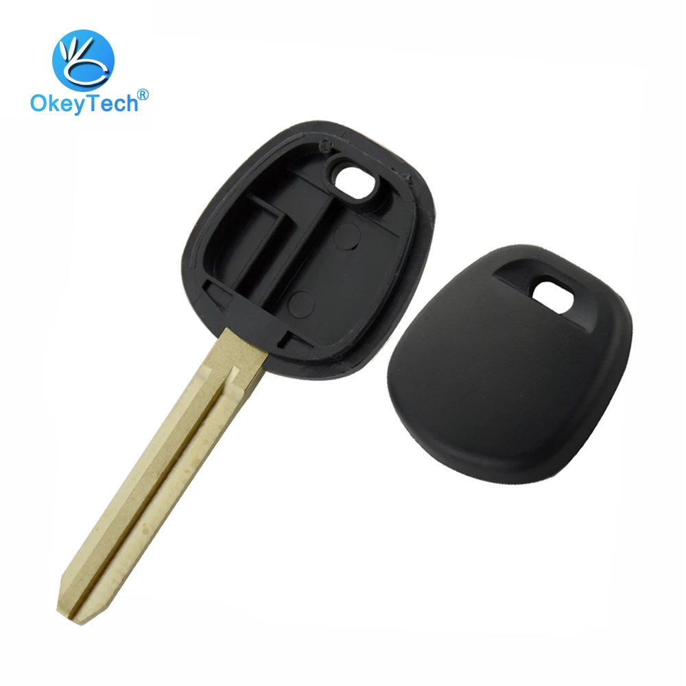 

OkeyTech Transponder Key Shell (No Chip) Ignition Auto Car Key Cover Case Replacement Fob for Toyota Tacoma Uncut Toy43 Blade