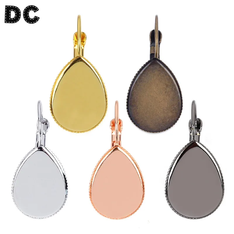 20 штук/лот Золотой/Родированный/Серебряный цвет Подвесные серьги Основа металл Медь Кабошон Пустая настройка DIY Украшения для ушей F5201 on.