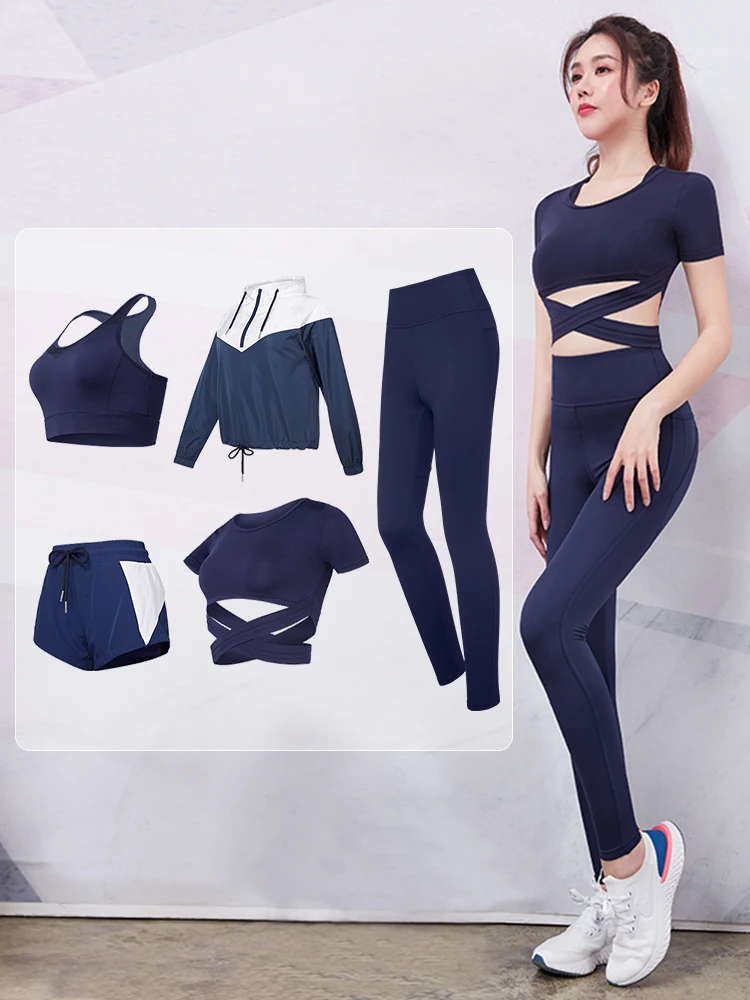 Женский комплект для занятий йогой спортивный костюм бега спортом 5 шт./компл. 2019 |