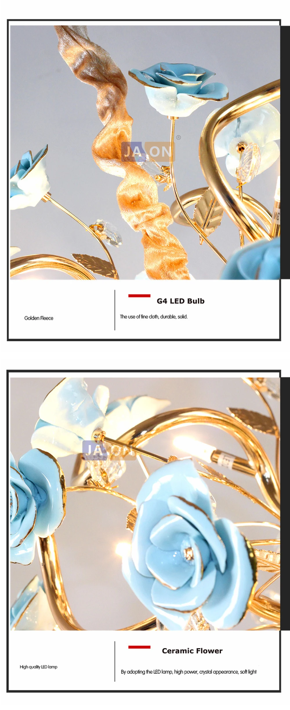 G4 led постмодерн гладить Керамика цветок хрустальные люстры Lamparas де Techo подвесной светильник Lampen для фойе