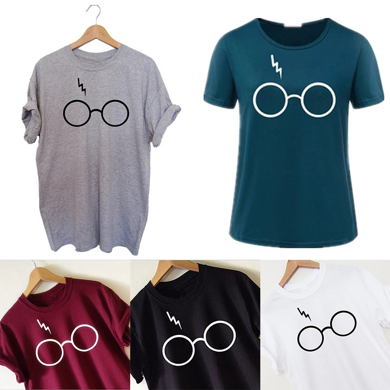 2017 New Womens Lightning Glasses Printed T-shirt Tees Harajuku Tshirt Plus Big Size | Женская одежда