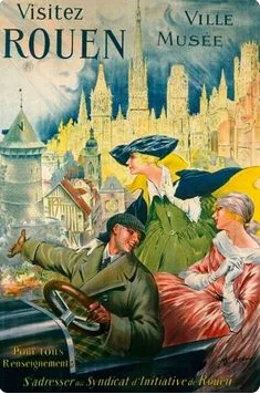 Ретро-постер для путешествий во французском периоде высокая Нормандия Картина
