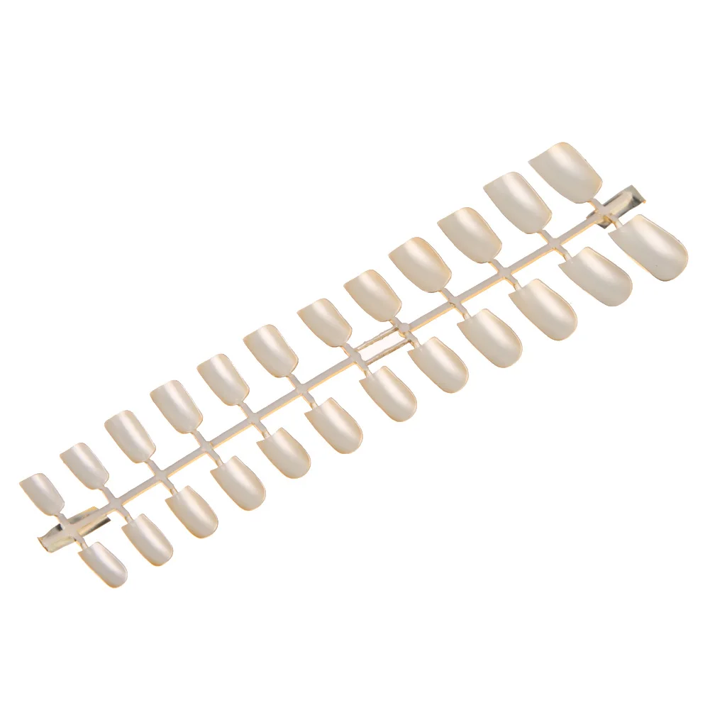 

24Pcs Women Nail Art Gold Acrylic Full Cover DIY False Nail Tips Fake Nails