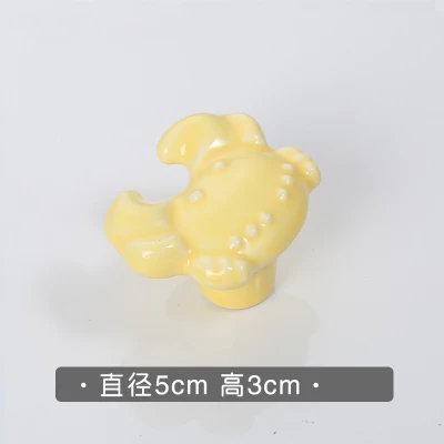 yellow crab Креативная Мода Мультфильм Цвет птица свинья кошка Краб детская комната ящик обуви ручка шкафа синие желтые, розовые, белые керамические - Цвет: yellow crab