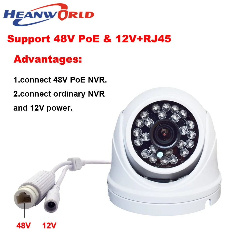 Heanworld Водонепроницаемая мини купольная ip камера 720P 960P 1080P Поддержка POE cctv