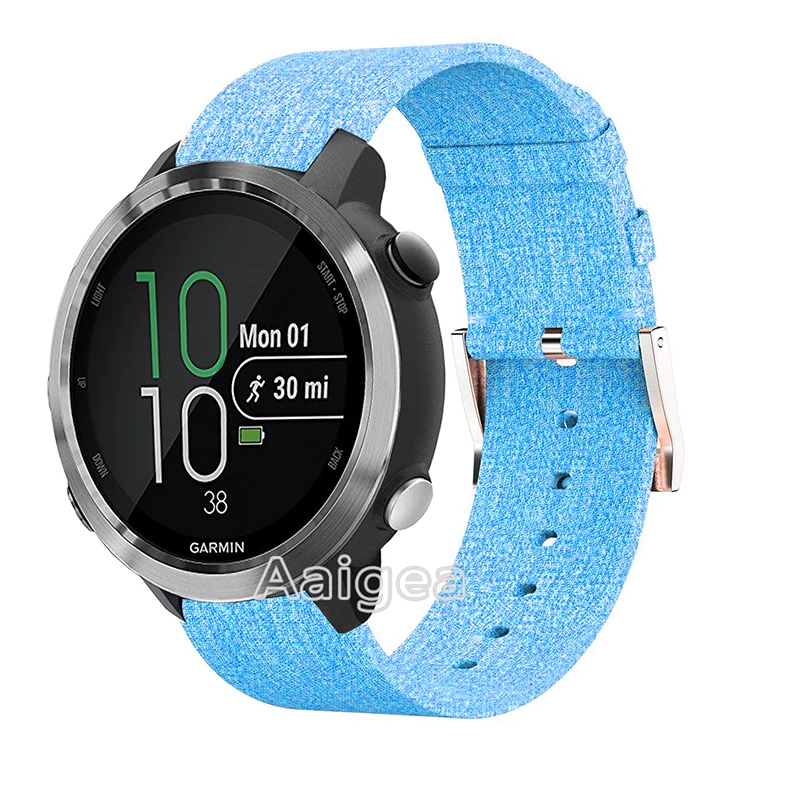 Тканый текстильный ремешок для часов Ремешок для Garmin Forerunner 645 музыка Смарт часы замена мода нейлоновый наручный ремешок 20 мм - Цвет: Синий