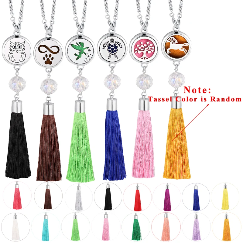 Брелоки с кисточками Дерево жизни 26 мм ароматерапия из нержавеющей стали эфирные