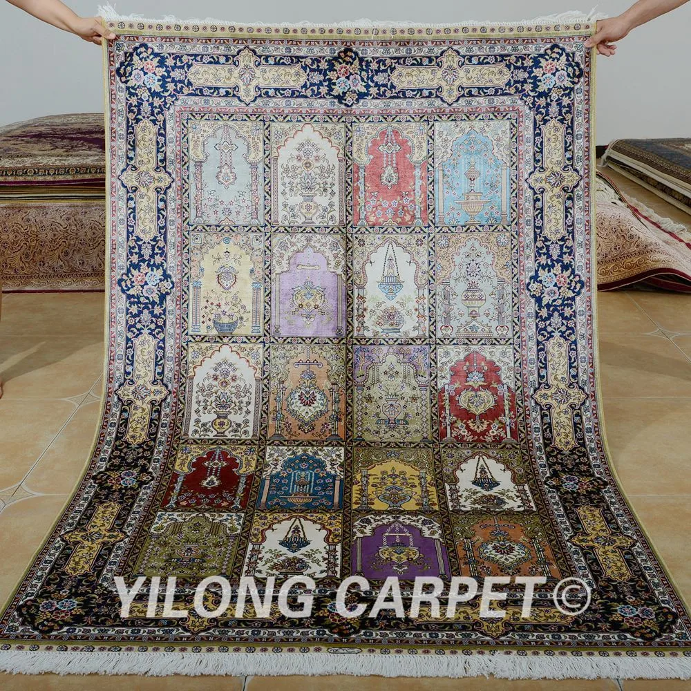 Традиционный турецкий ковер Yilong 4 'x 6' садовый выгодный античный Шелковый