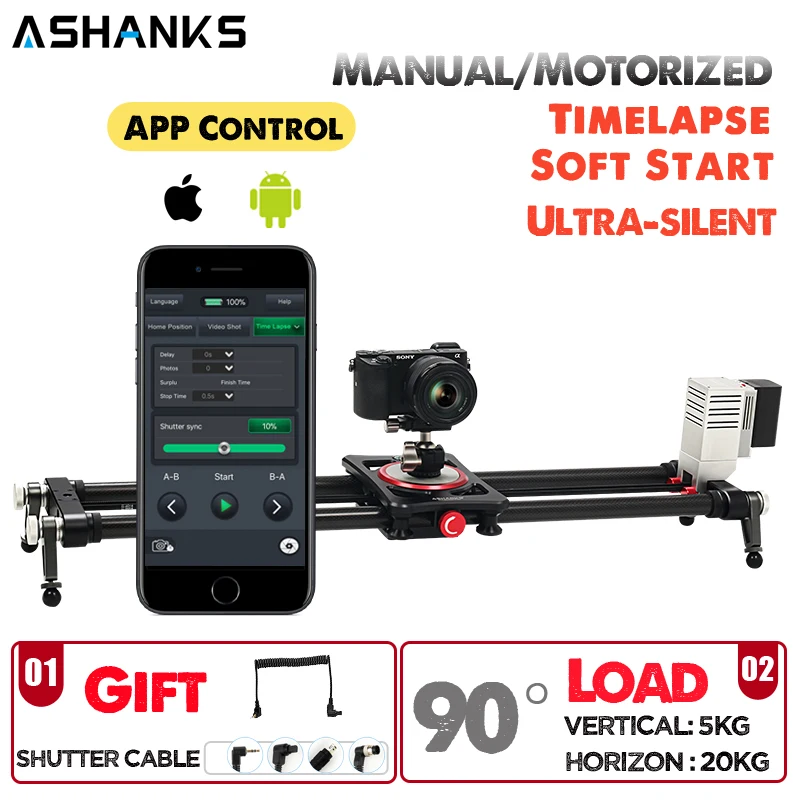 Электронная Бесшумная тележка ASHANKS C400 моторизованный слайдер для камеры DSLR фото