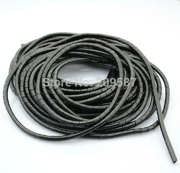 

4mm Spiral Cable Wire Wrap Tube Computer Manage Cord Black & White