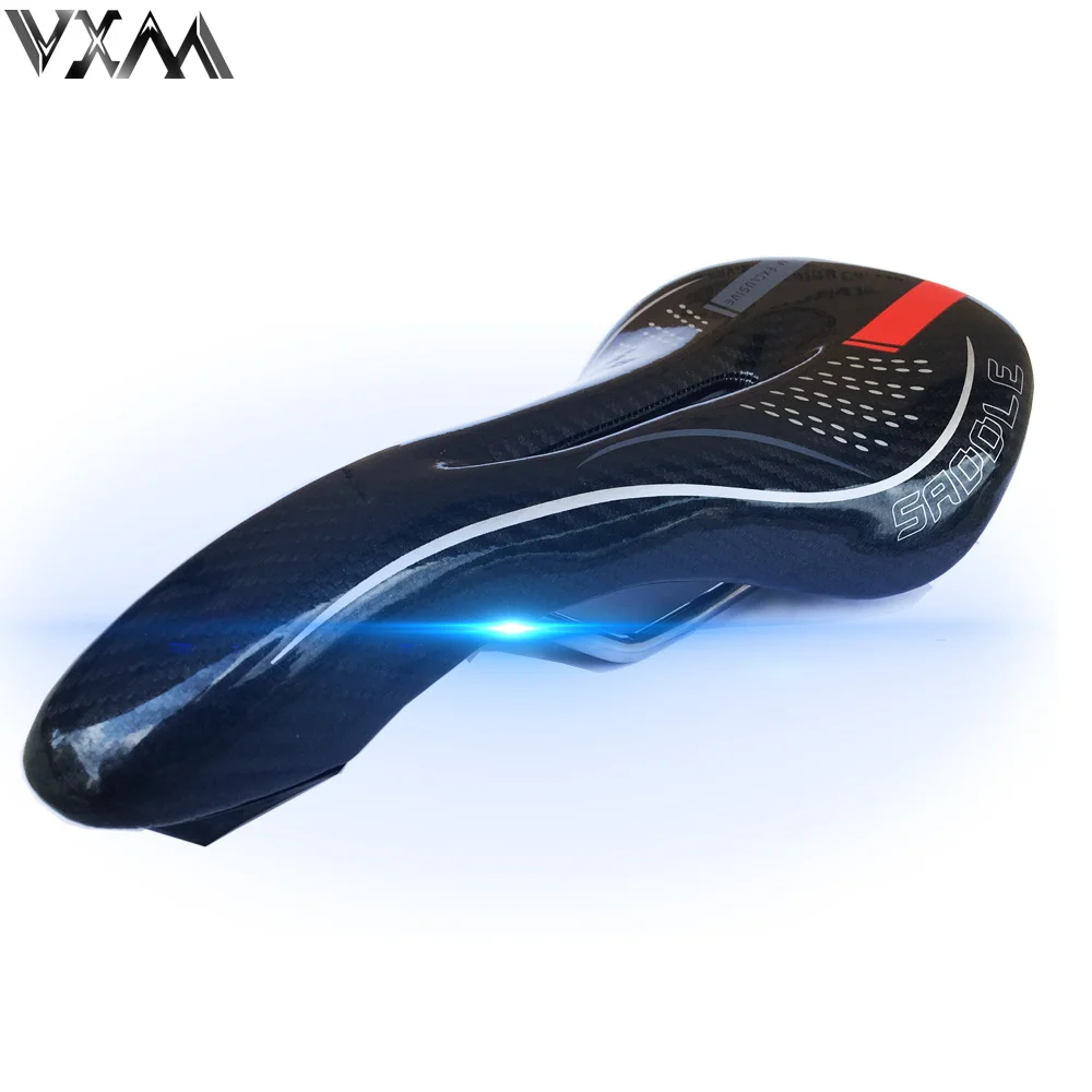 Седло велосипеда мягкие удобные дышащие противоскользящие углеродного волокна