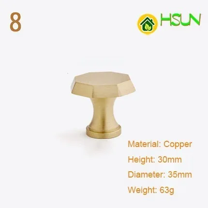 Шкаф ящик шкаф Северная Европа твердый Золотой Foramina Singulare ручной шкаф современный лаконичный латунная ручка - Color: 8