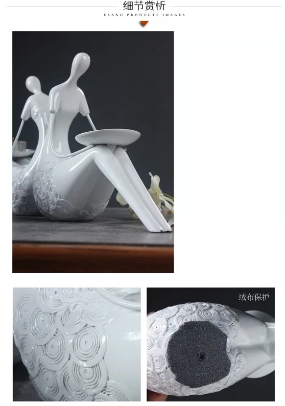 miniature figurine Resin Ornament candle holder Abstract Characters for Home Decoration Living Room New year festival 2pcs/set | Дом и сад