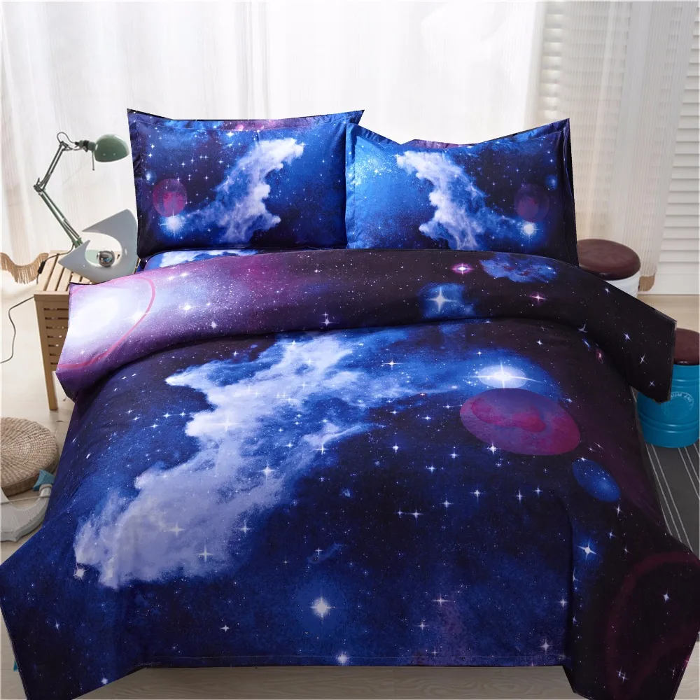 2/3/4 шт./компл. 3D Galaxy постельное белье один двойной Twin/двуспальные постельные