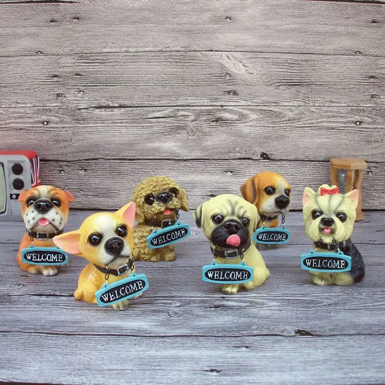 Лидер продаж! Украшение дома Изделия из смолы Добро пожаловать фигурки собак