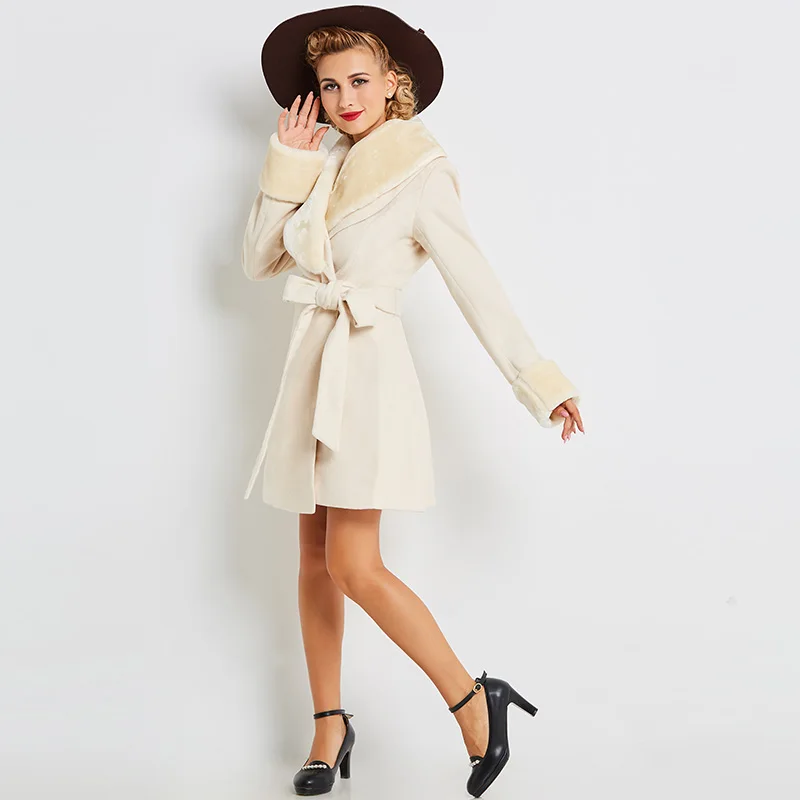 2018 Для женщин Весна-осень-зима тонкий белый пальто длинный рукав сплошной